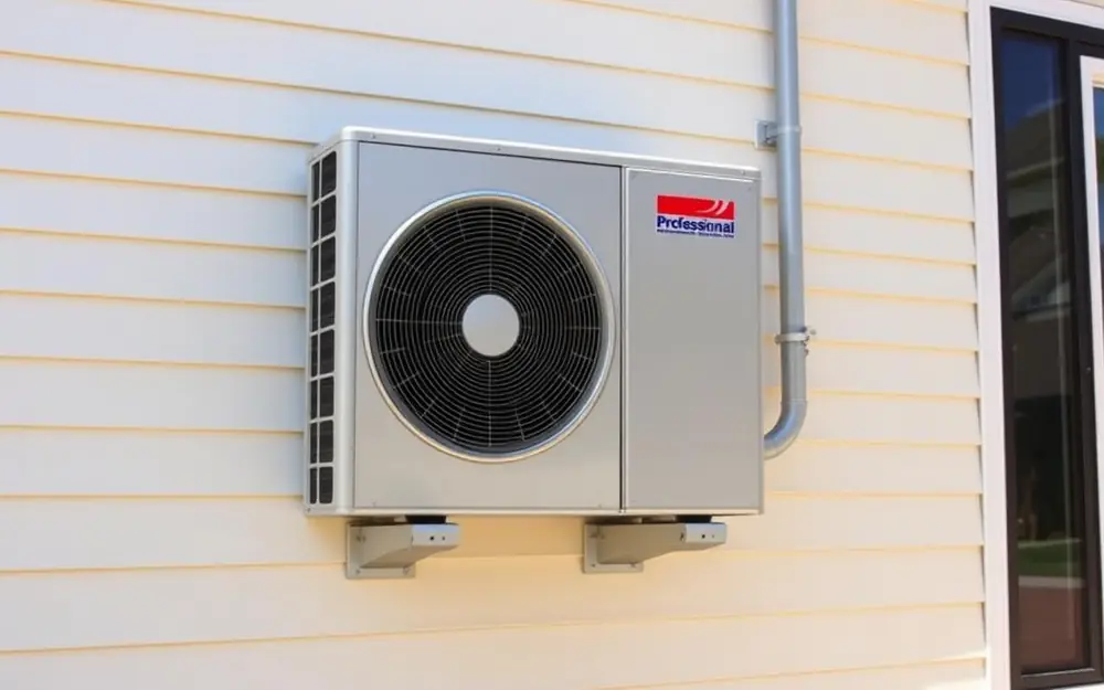 Heat pump outdoor unit installed at a Barrie home